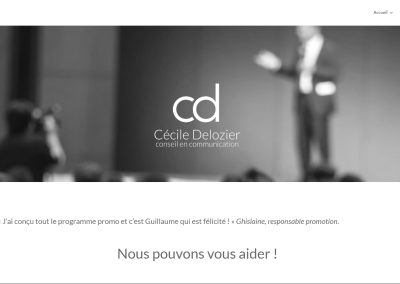 Cécile Delozier - Site internet - Capture écran
