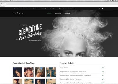 Clémentine Hair Workshop - Site Internet - Capture d'écran